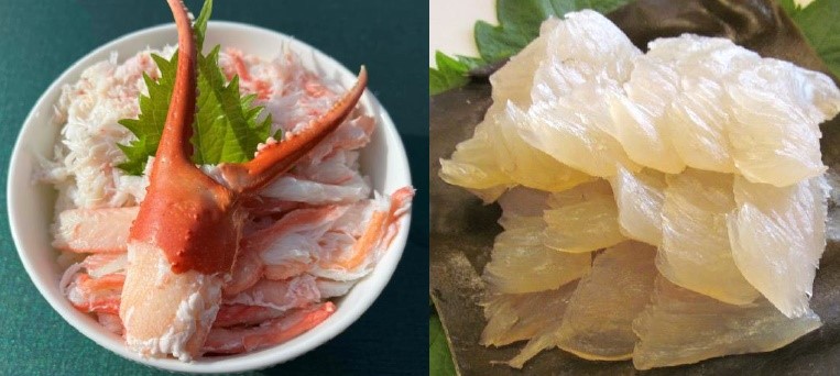 贈り物に～富山名産｢紅ずわいがにむき身」＆カニ味噌と「昆布〆」セット（冷凍）
