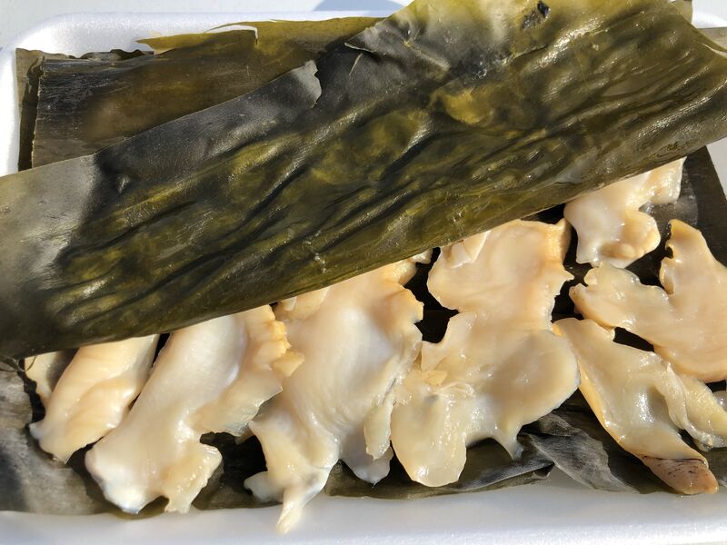 富山名物　『バイ貝の昆布〆』　旨さギュギュっと！！
